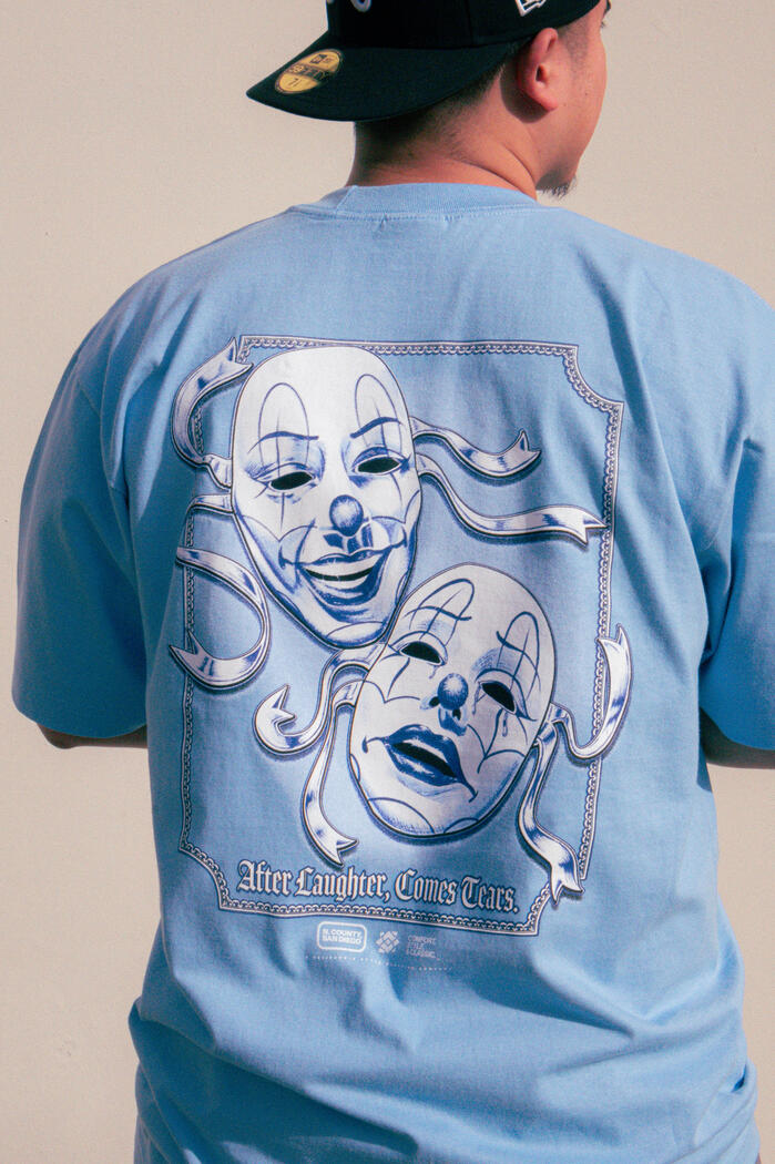 Stilow Originals After Laughter Design on a Sky Blue T-Shirt